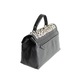 Geanta Dama din piele naturala, Dellaconte, Leopard Neagra cu alb