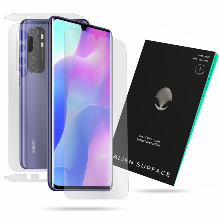 Alien Surface, Xiaomi Mi Note 10 Lite, képernyővédő fólia, hátsó, oldal