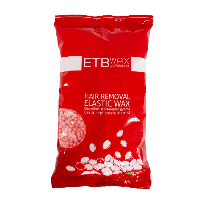 ETB Wax elasztikus viaszgyöngy epiláláshoz, titán-dioxid, rózsaszín, 1 kg