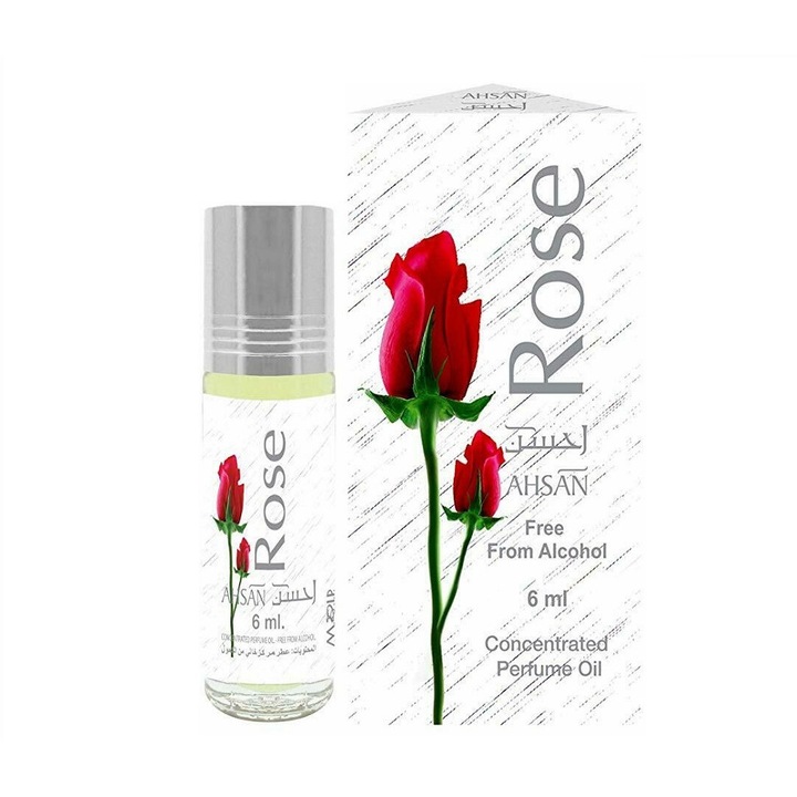 Al Rehab Ahsan Rose parfüm, női, virágos, édes illat, 6 ml