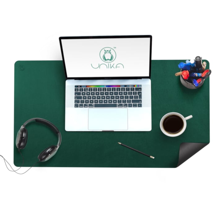 Unika Flexi PU íróasztal védő borító, két oldalas, zöld