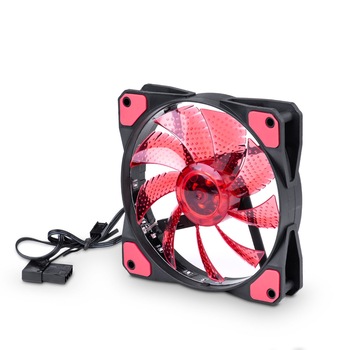 Ventilator cu 15 Led-uri rosii, Akyga, 3 pini, 120 x 120 mm, AW-12C-BR Molex Ventilator cu 15 Led-uri rosii, Akyga, 3 pini, 120 x 120 mm, AW-12C-BR Molex