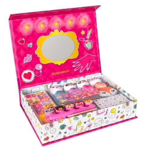 Trusa de manichiura cu accesorii Imaginarium Salon Manicure cu 40 de piese ornamente, autocolante, lacuri