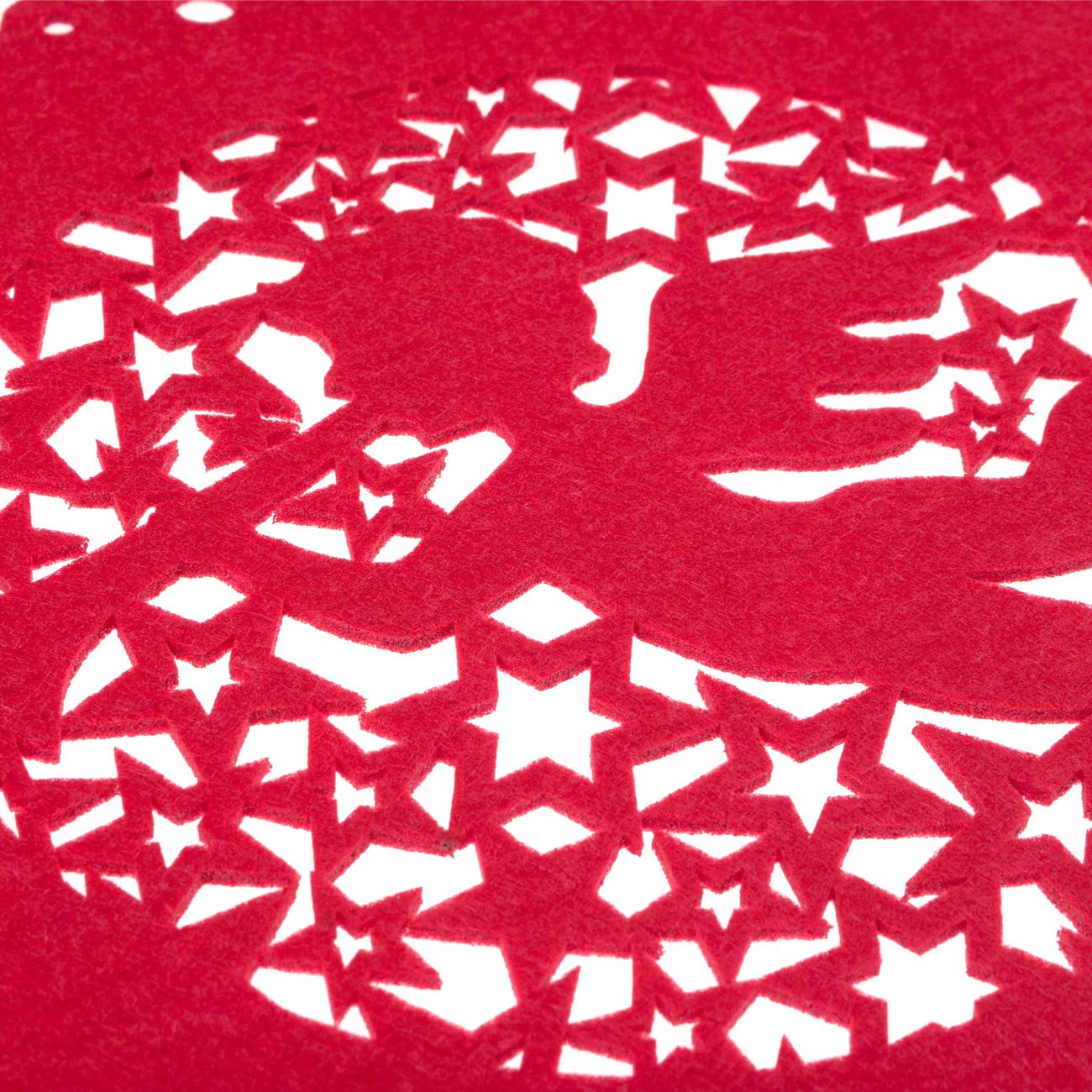 Suport Farfurii, New Line, model de Craciun cu Inger, 42x30 cm, Rosu