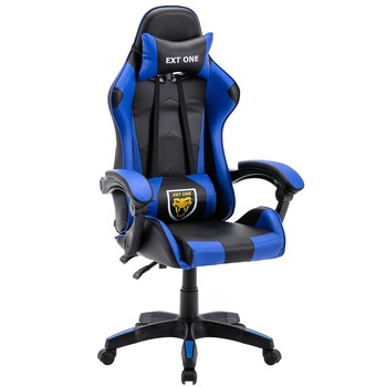 Scaun Gaming Ext One, Piele sintetica, Albastru Scaun Gaming Ext One, Piele sintetica, Albastru