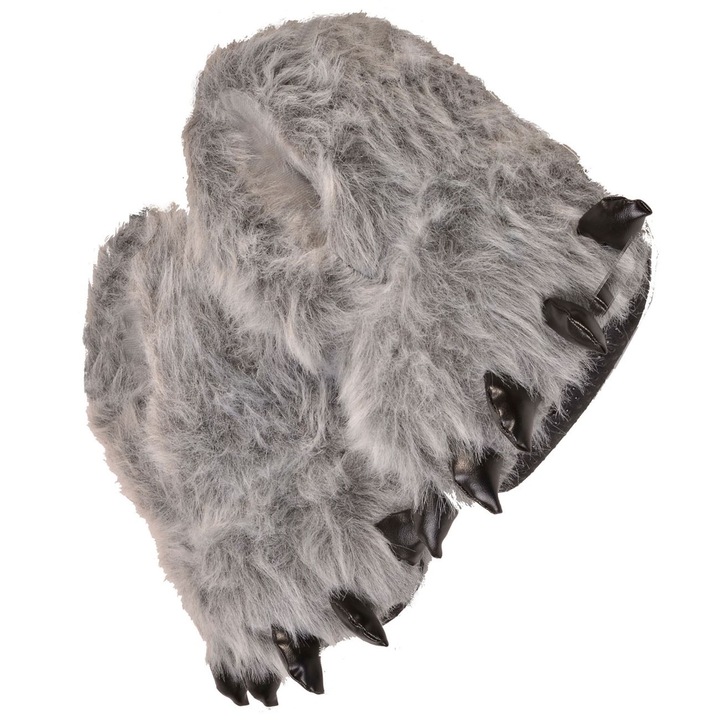 Papuci casa, Zola®, model 3D, gri, forma picior animal