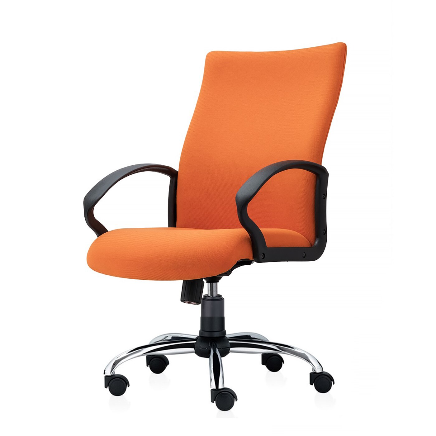Scaun ergonomic de birou TRAFFIC CHAIRS HUGO PRO, tapiterie sezut si spatar textil, portocaliu, brate directoriale, mecanism balans
