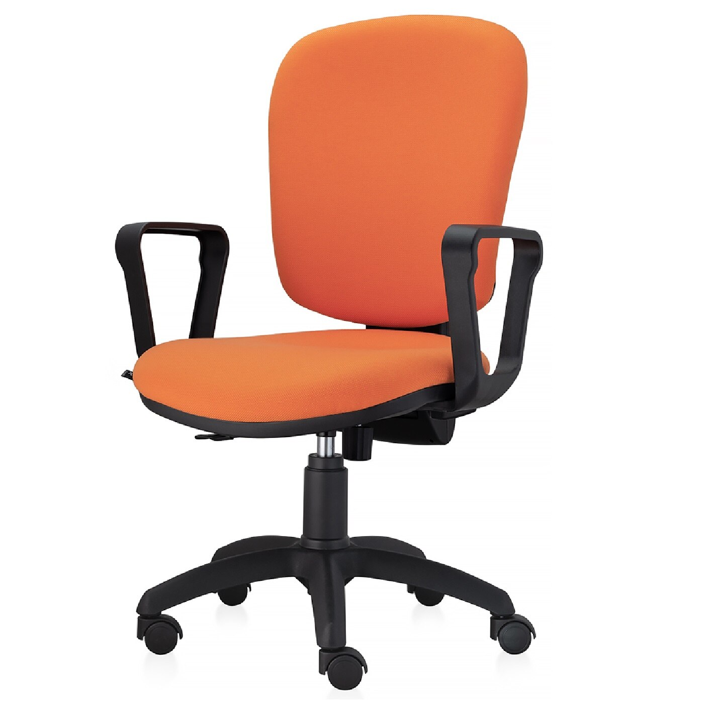 Scaun ergonomic de birou TRAFFIC CHAIRS BELLA, spatar reglabil pe inaltime, tapiterie sezut si spatar textil, portocaliu, brate ergonomice