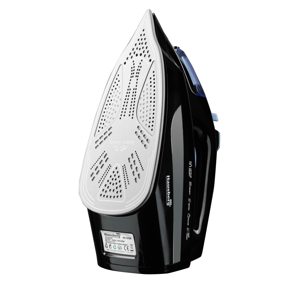Fier de Calcat 2300W, Ceramic, Autocuratare, Pulverizare, Antipicurare, 300ml, Negru/Albastru