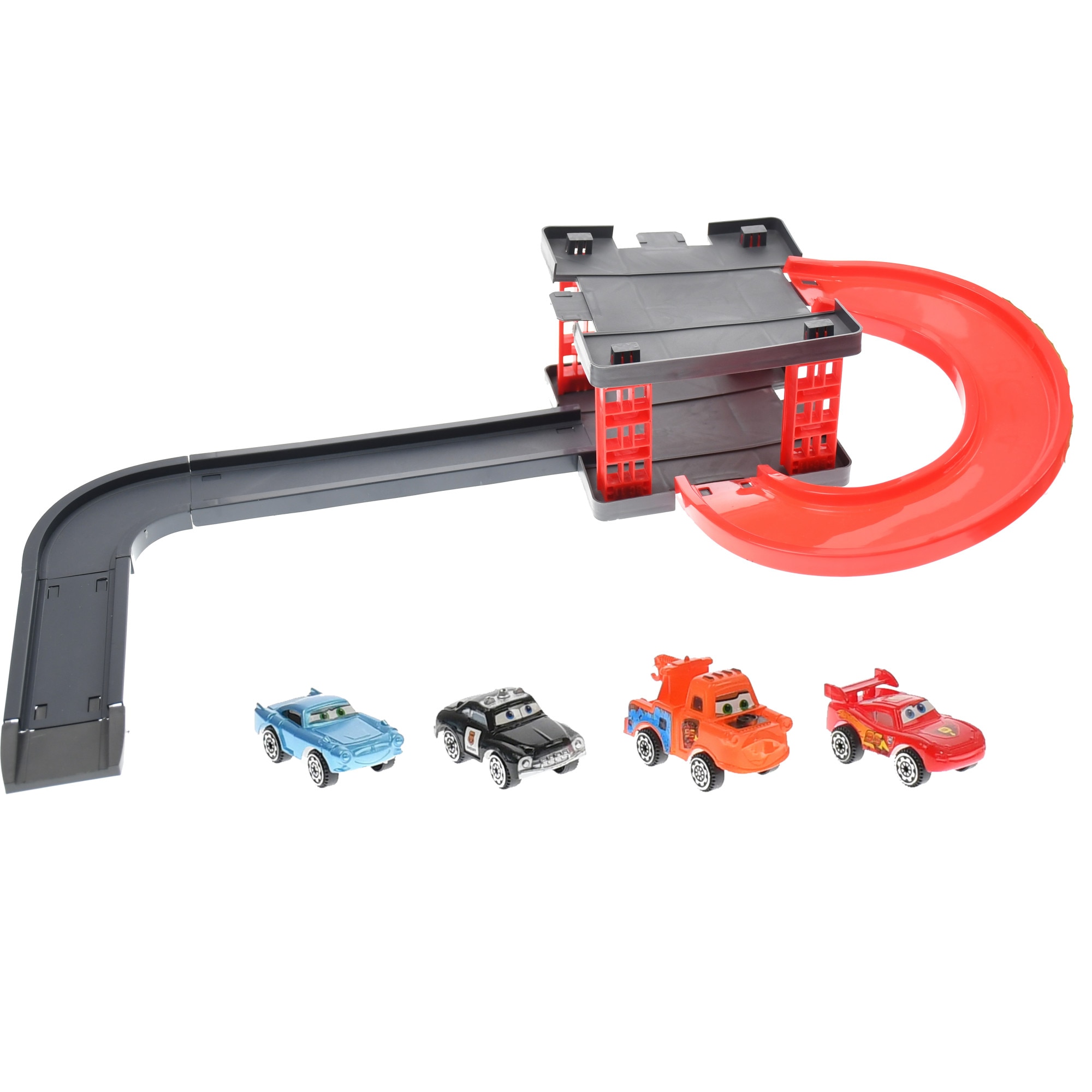 Set parcare si benzinarie cu masinute Cars, rampe si semne de circulatie 660-80