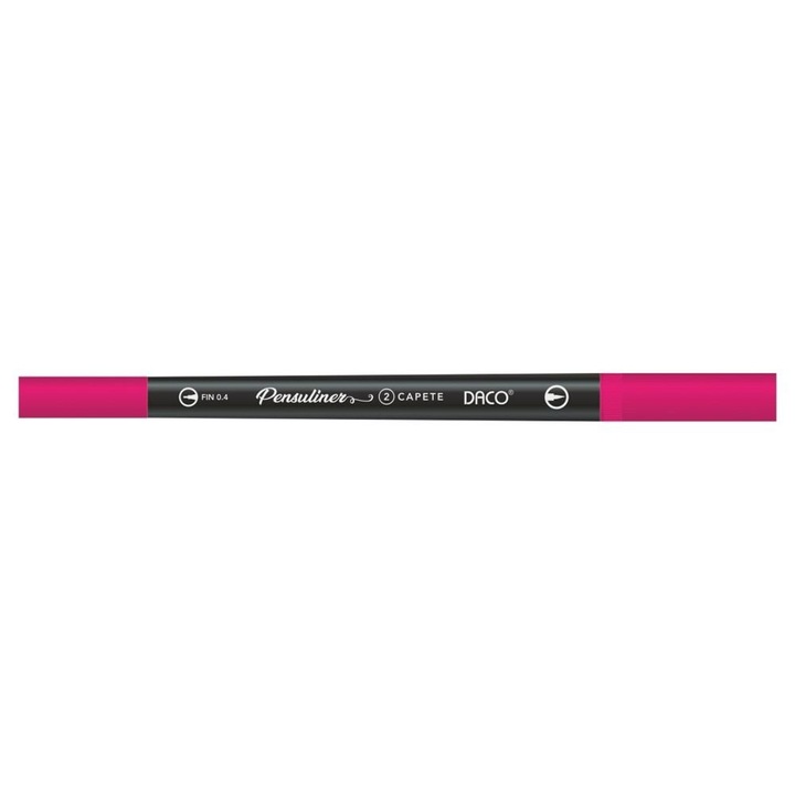 Daco Double Headed Liner toll, 0,4 mm-es fém tollhegy és ecsethegy, fukszia