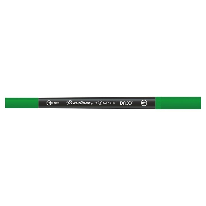 Daco Double Headed Liner toll, 0,4 mm-es fémhegy és ecsethegy, zöld