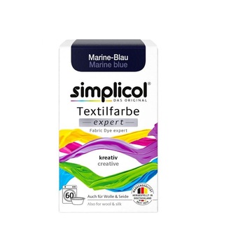 Vopsea pentru materiale textile, Simplicol, Expert, Albastru Marin, 150 gr Vopsea pentru materiale textile, Simplicol, Expert, Albastru Marin, 150 gr