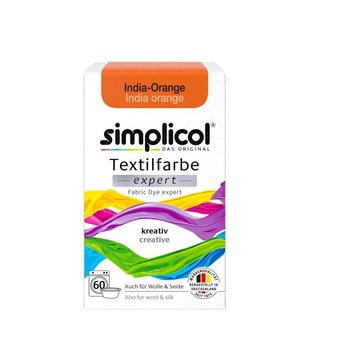 Vopsea pentru materiale textile, Simplicol Expert, Portocaliu indian, 150gr Vopsea pentru materiale textile, Simplicol Expert, Portocaliu indian, 150gr