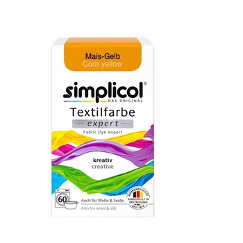 Vopsea pentru materiale textile, Simplicol Expert, Galben porumb, 150 gr Vopsea pentru materiale textile, Simplicol Expert, Galben porumb, 150 gr