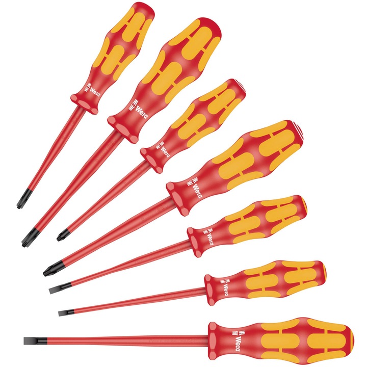 Комплект отвертки Wera, Extra Slim, изолирани, 7 части