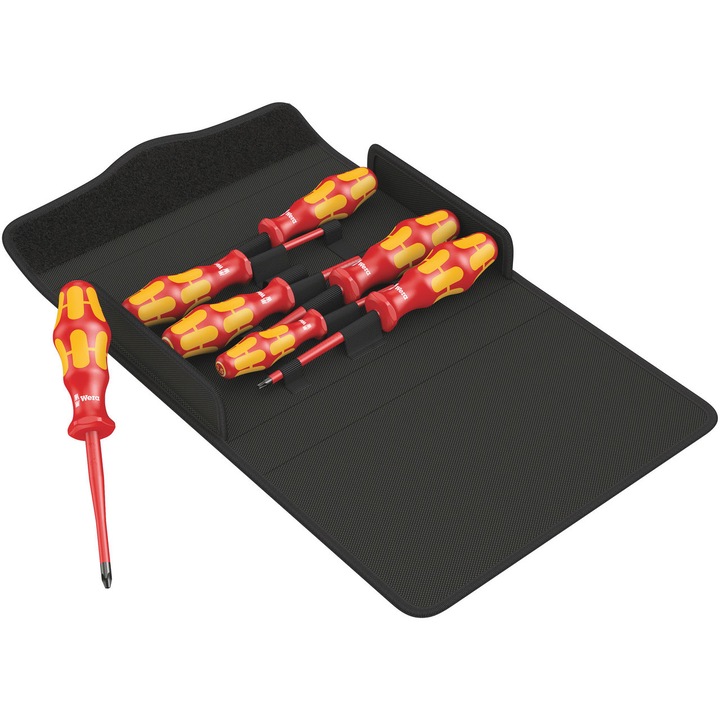 Set surubelnite cu cap subtire izolate la 1000 V, WERA, 7 piese