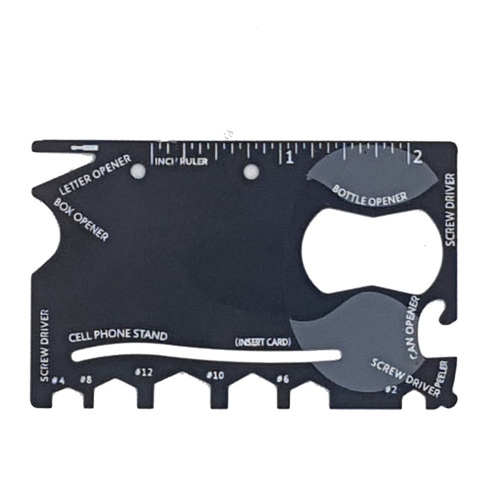 Card multifunctional Dalimag Ninja wallet, 18 in 1, 8x5 cm