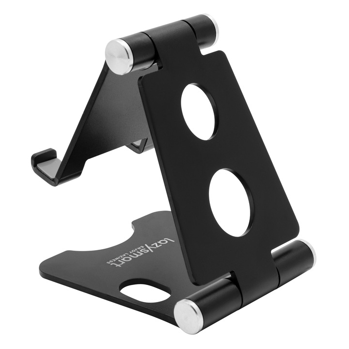 Lazysmart LazyONE Univerzális összecsukható asztali állvány telefonhoz és táblagéphez,Alumínium, Fekete