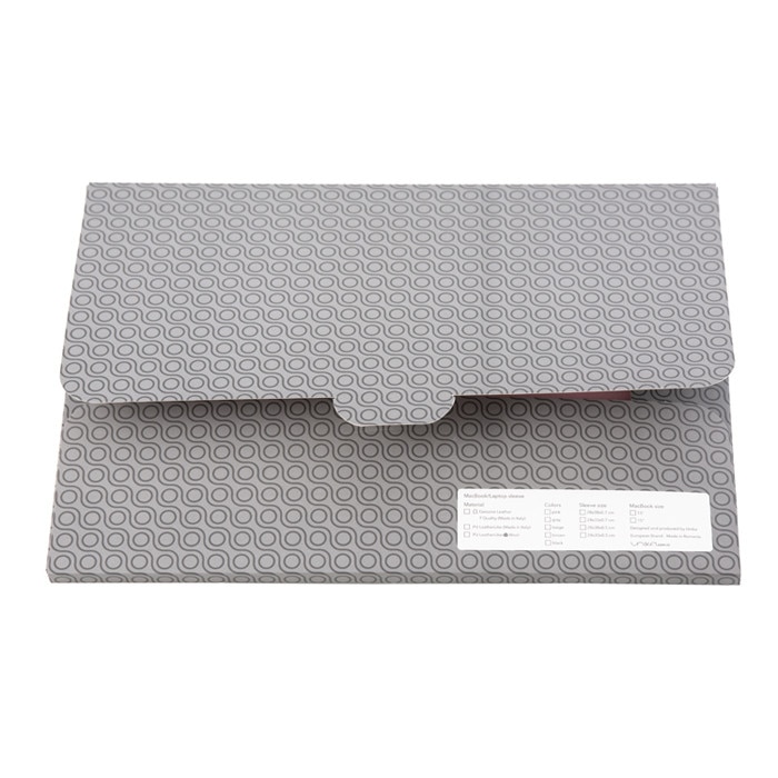 Husa laptop, MacBook PRO 15 inch, piele naturala cu mouse pad, inchidere magnetica, margini vopsite manual, e-store, gri