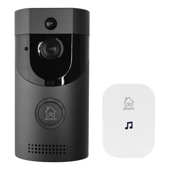 Sonerie smart wireless cu camera si sunet bidirectional DELTACO SMART HOME, WiFi 2.4GHz, 1MP, senzor PIR, IP44, raza IR 5m, slot microSD Sonerie smart wireless cu camera si sunet bidirectional DELTACO SMART HOME, WiFi 2.4GHz, 1MP, senzor PIR, IP44, raza IR 5m, slot microSD
