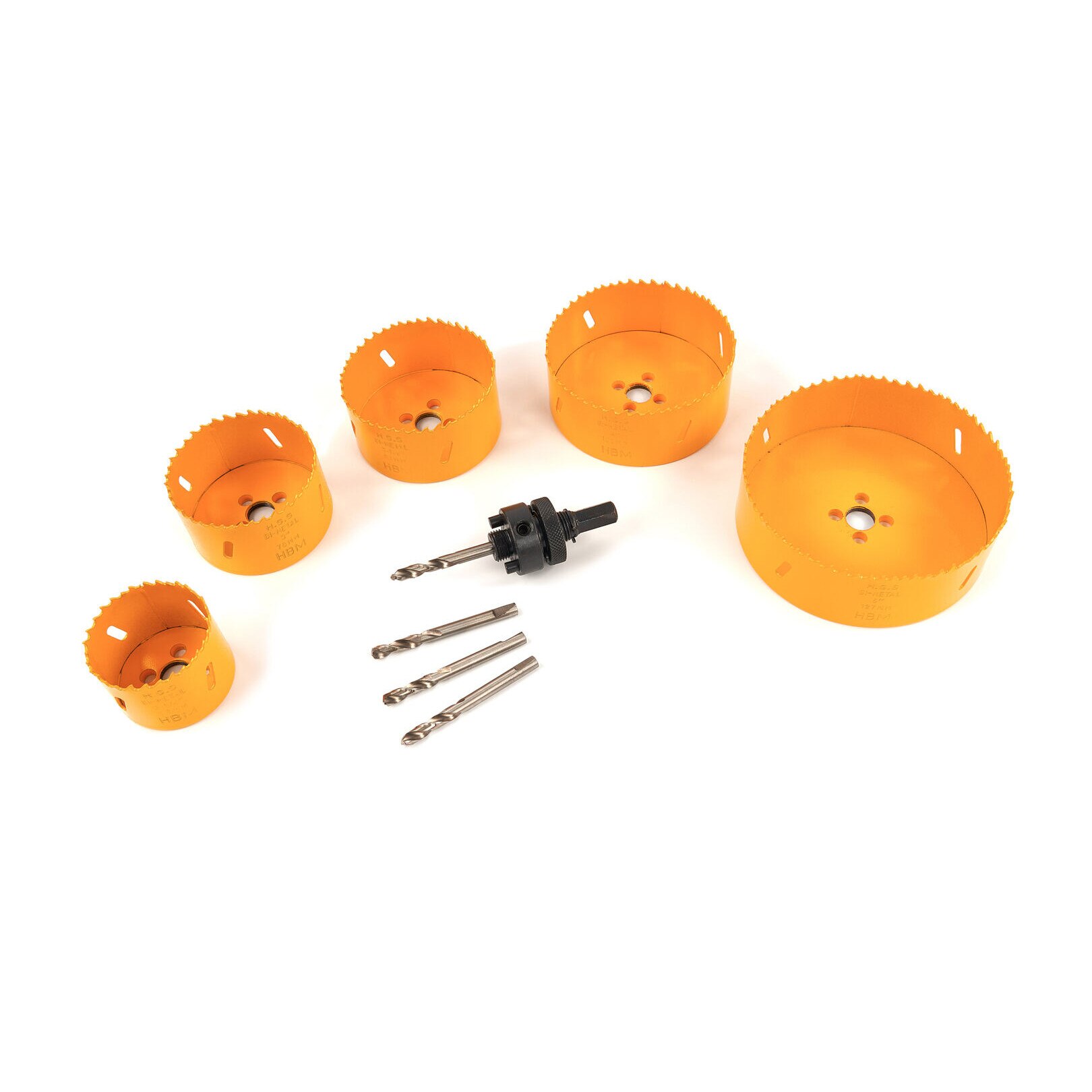 Set carote, HBM, bi-metal, 57 - 127 mm, 9 piese