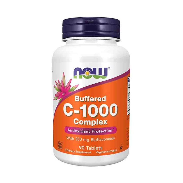 Vitamina C-1000 Buffered cu Bioflavonoide 250mg, Now Foods, 90 tablete