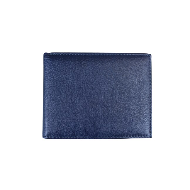 Portofel Din Piele Naturala Model Slim L-20022 Blue