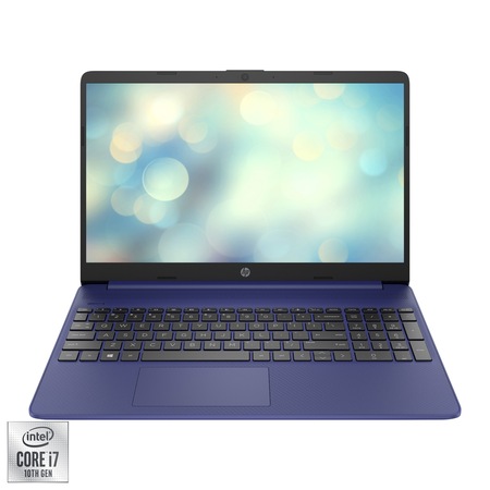 Laptop HP 15s-fq1091nq cu procesor Intel® Core™ i7-1065G7 pana la 3.90 GHz, 15.6", Full HD, 8GB, 256GB SSD, Intel® Iris® Plus Graphics, Free DOS, Indigo Blue