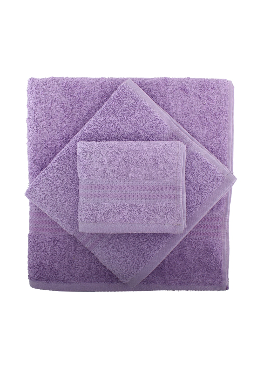 Set 3 prosoape Hobby Rainbow, 100% bumbac, 30 x 50 cm, 50 x 90 cm, 70 x 140 cm, Lila