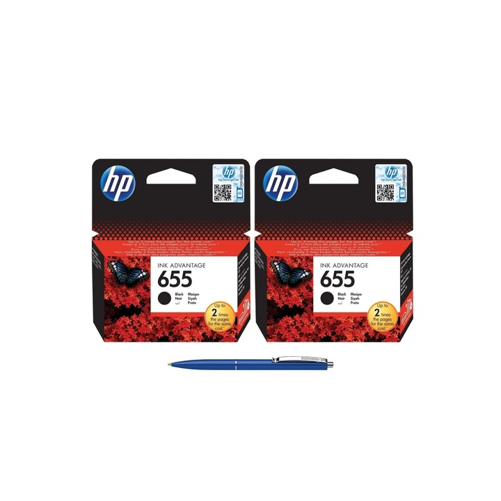 Pachet MAG4U Cartuse Cerneala Originale 2 bucati CZ109AE (655) Black si Pix Schneider