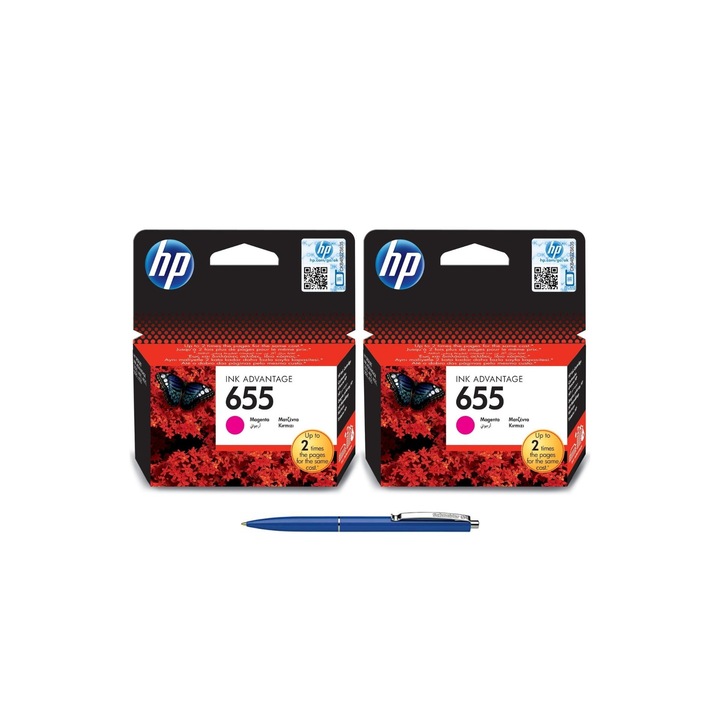 Pachet MAG4U Cartuse Cerneala Originale 2 bucati CZ111AE (655) Magenta si Pix Schneider