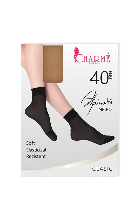 Дамски чорапи Charme Alpina 40 DEN, къси, Кафяв, One Size