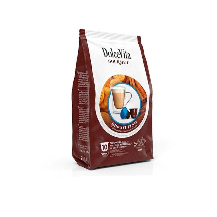 Capsule Biscottino Dolce Vita, 10 bucati Compatibile Nespresso, 65 g