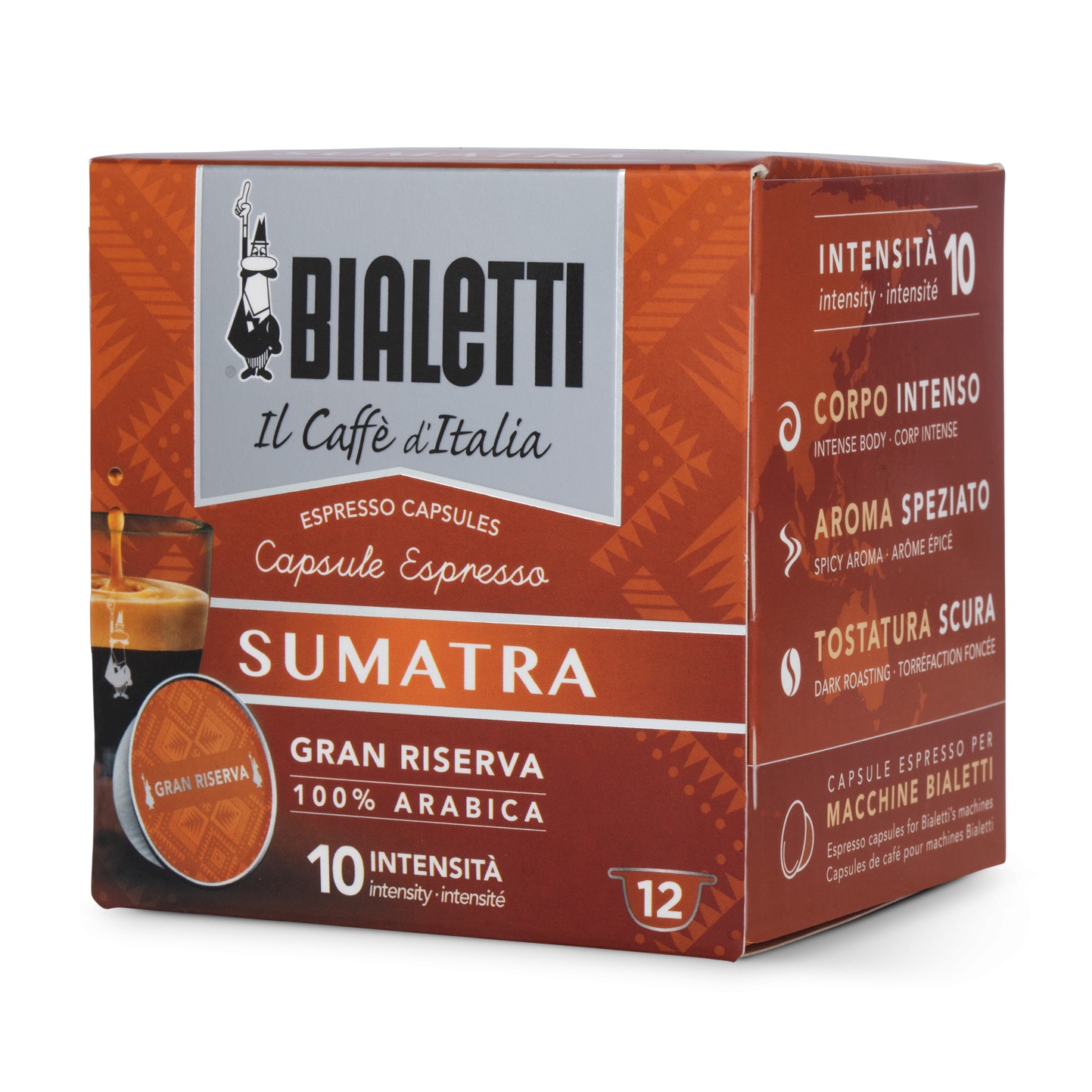 Capsule cafea Bialetti, Sumatra Gran Riserva, Bialetti Compatibile, 12 Capsule