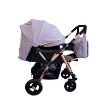 carucior nou nascuti 2 in 1 baby care pro 511 cu geanta bebe inclusa cadru aluminiu maner reversibil spatar reglabil in 5 trepte amortizoare plasa insecte frana piciorpliabil  gri imagen 58_0_
0