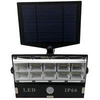 lampa led cu panous solar klausstech senzor de miscare waterproof acumulator 4800 mah 50 led-uri incorporate 3 moduri de iluminare halogen exterior design modern negru imagen 51_0_
0