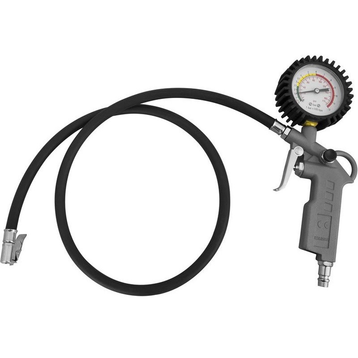 Pistol pentru umflarea anvelopelor cu manometru Gude 2831, 12 bari