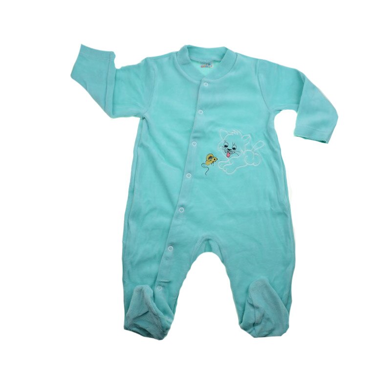 Salopeta cu maneca lunga pentru baieti Pifou SALTRC-2, Turcoaz, 62 cm