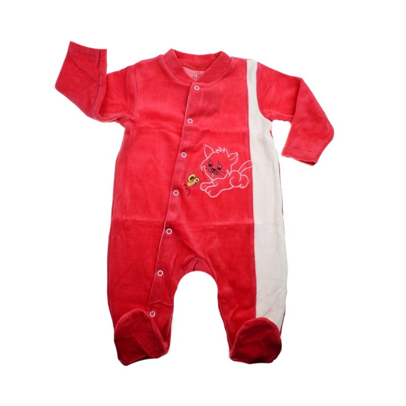 Salopeta cu maneca lunga pentru fete Pifou SALRO-2, Rosu, 62 cm