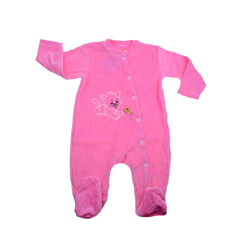 Salopeta cu maneca lunga pentru fete Pifou SALRZ-2, Roz, 62 cm