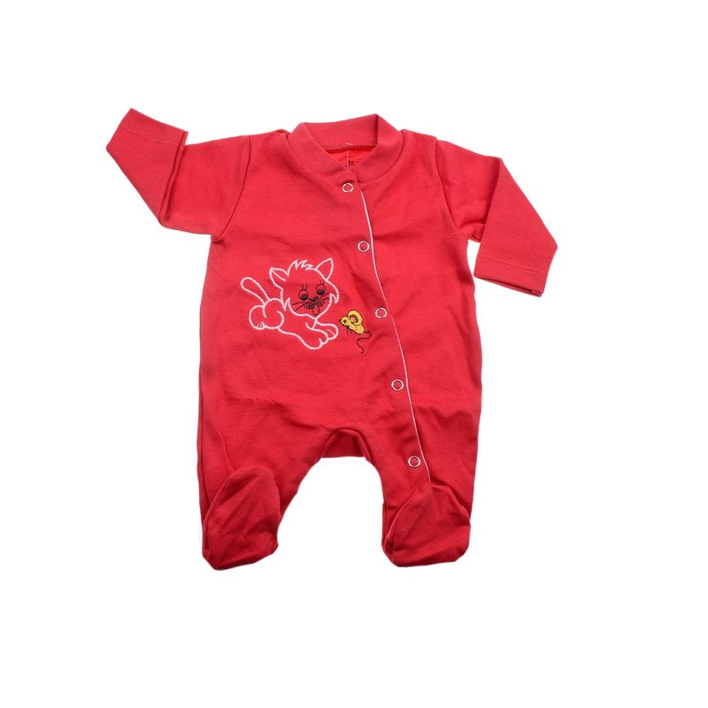 Salopeta cu maneca lunga pentru fete Pifou SRO-1, Rosu, 50 cm