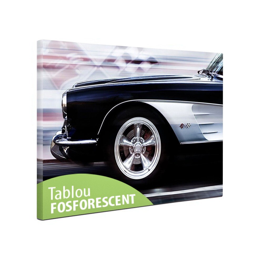 Tablou fosforescent Masina sport, 60x40 cm