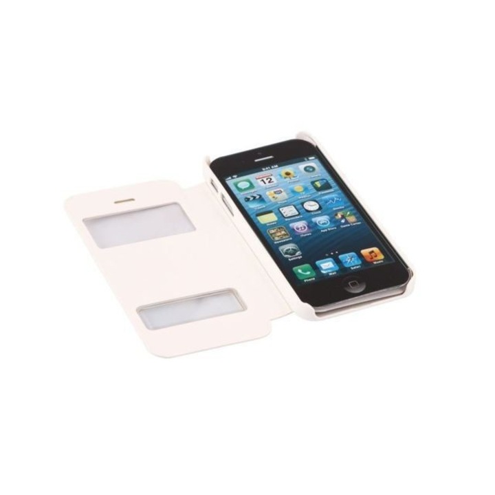 Apple iPhone 5S műbőr telefontok, fehér