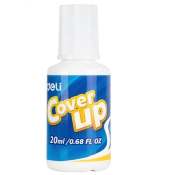 Corector Tip Pensula DELI, 20 ml, Culoare Alba Corector Tip Pensula DELI, 20 ml, Culoare Alba