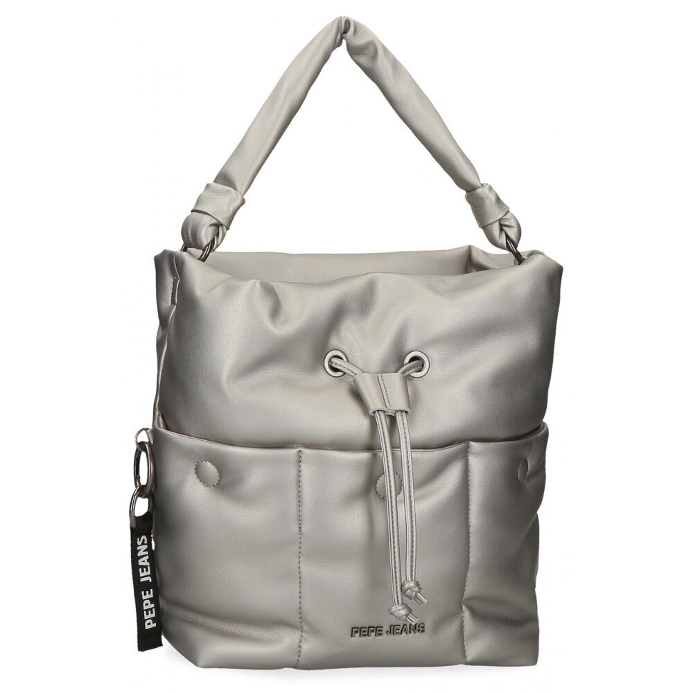 Geanta umar 31 cm Pepe Jeans Bloat argintie