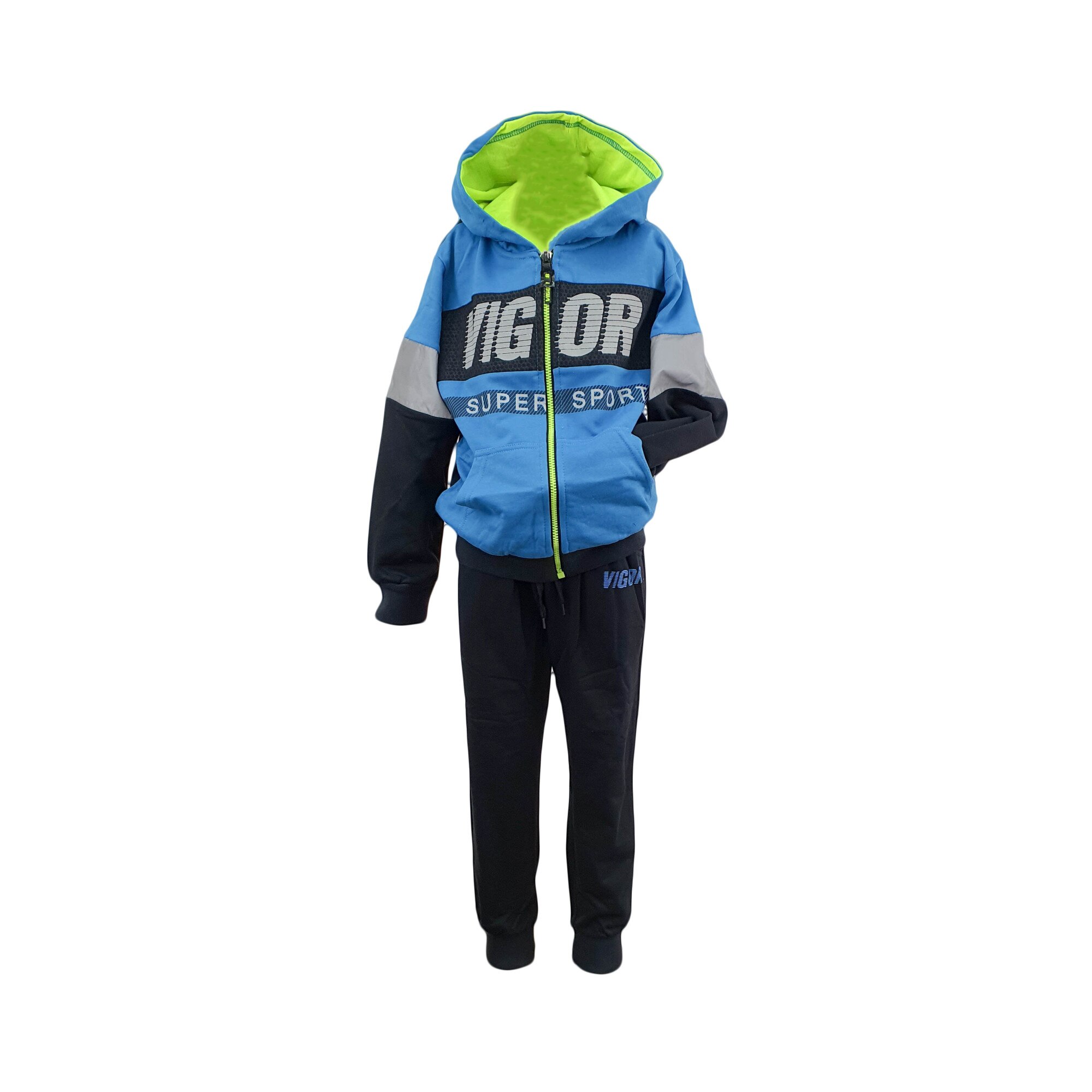 Trening doua piese multicolore, model Vigor, marime 116 cm, varsta 6 ani