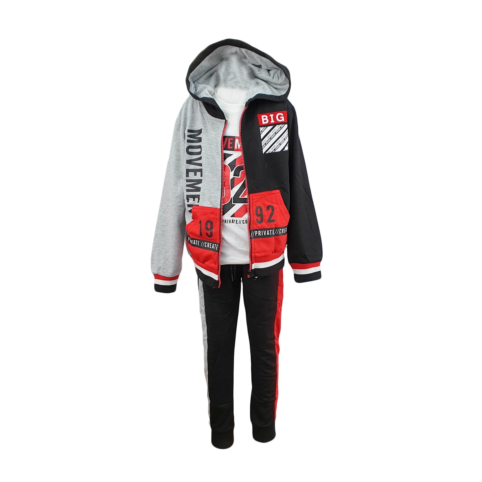 Trening baieti, trei piese multicolore, model Team, marime 104 cm, varsta 4 ani