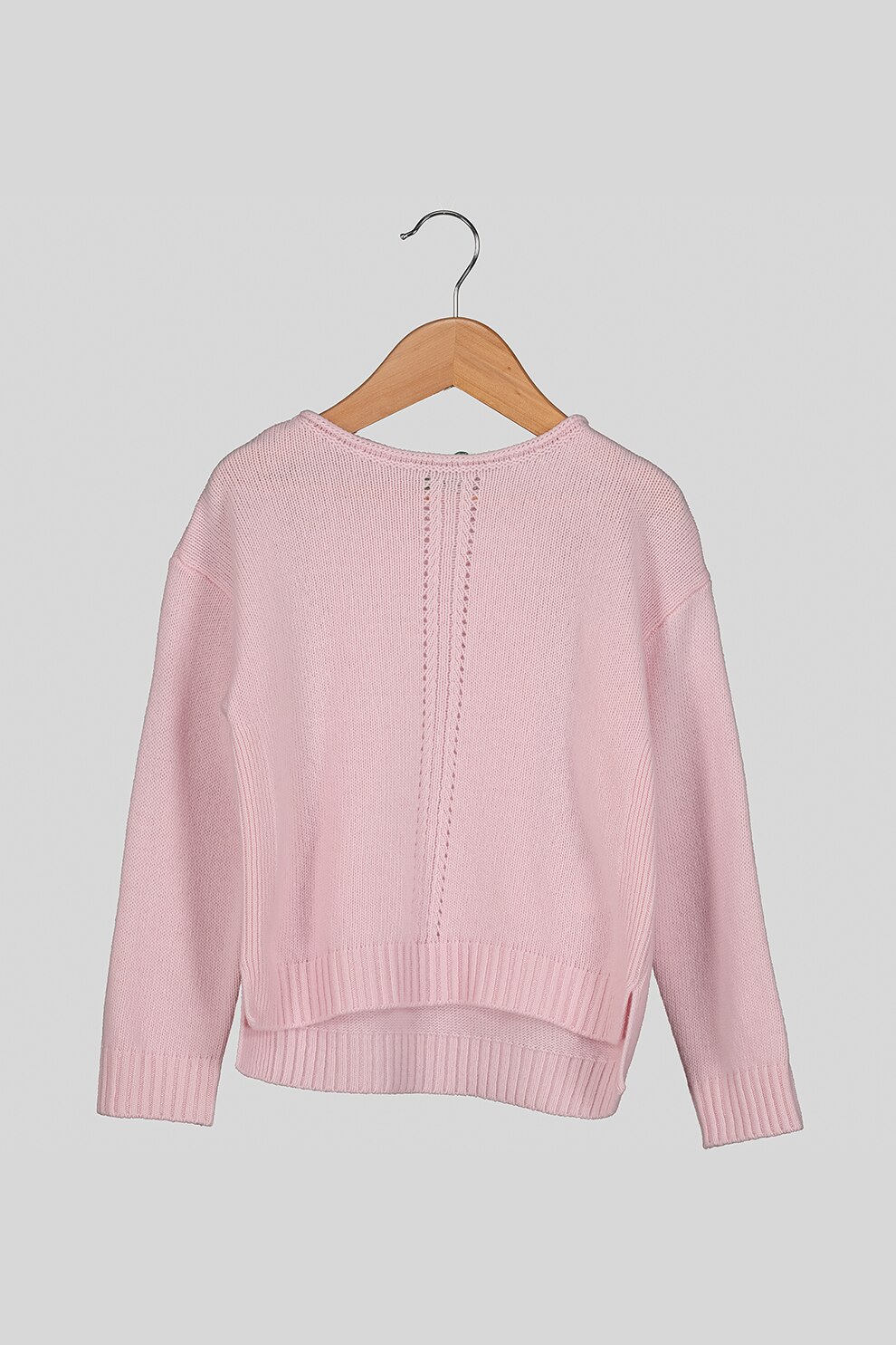 United Colors of Benetton, Pulover asimetric din amestec de lana, Roz