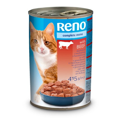 Hrana umeda pentru pisici, Reno, Carne de vita, 415g
